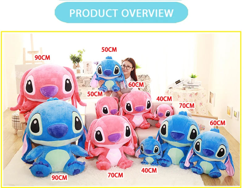 Pluszowa Maskotka Stitch & Angel – 35/45/55/65 cm | Disney Kawaii Poduszka Prezent Dekoracja
