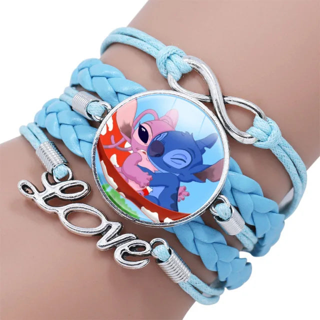 Urocza opaska z postaciami anime – Lilo & Stitch, One Piece | Bransoletka dla dzieci – idealna na prezent świąteczny lub imprezę