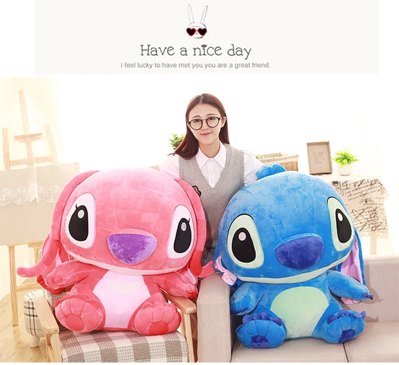 Pluszowa Maskotka Stitch & Angel – 35/45/55/65 cm | Disney Kawaii Poduszka Prezent Dekoracja