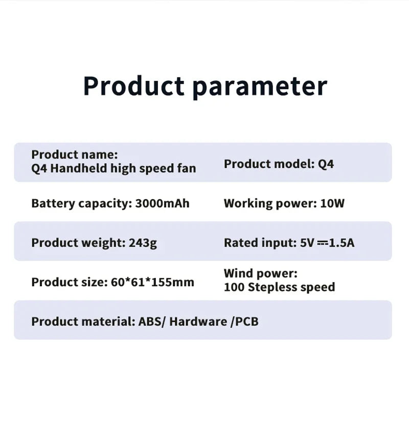 Xiaomi Przenośny Klimatyzator i Wentylator Ręczny | Mini Turbo Wiatrak 3000mAh USB – MIJIA