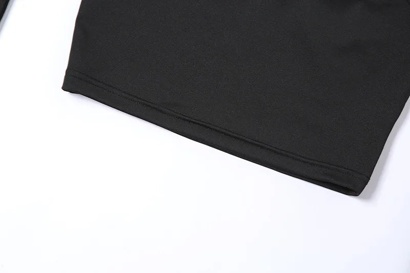 Jesienna Modna Koszulka Damska z Odpinanymi Rękawami – Slim Fit, Halter, Streetwear