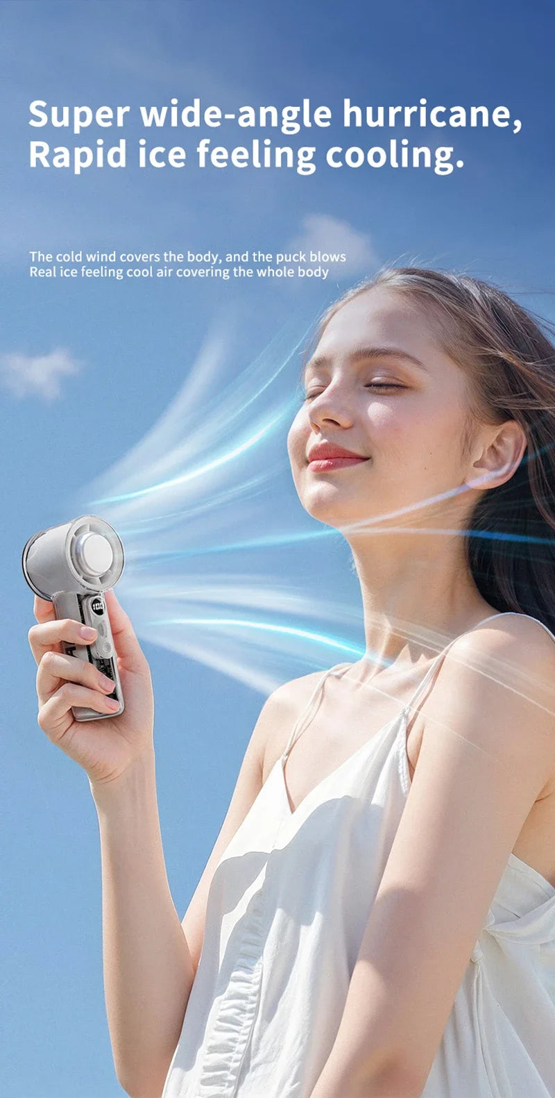 Xiaomi Przenośny Klimatyzator i Wentylator Ręczny | Mini Turbo Wiatrak 3000mAh USB – MIJIA