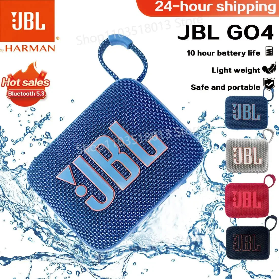 JBL GO 4 – Bezprzewodowy Głośnik Bluetooth, Przenośny, Wodoodporny, Idealny na Sport i Outdoor